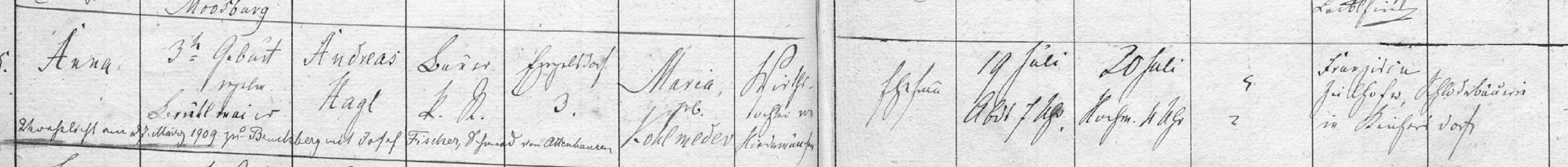 Klicken Sie zuerst in den Kreismittelpunkt, dann an irgendeiner Stelle auf den Kreis selbst.